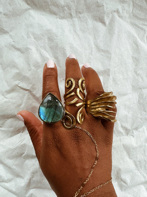 Labradorite Aura Ring