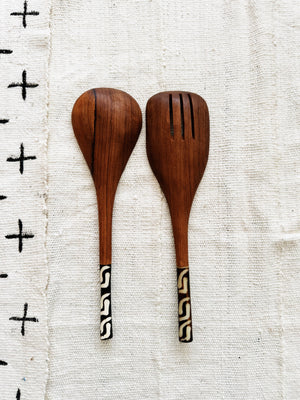 Kitale Batik Spatula & Spoon Set// Salad Servers