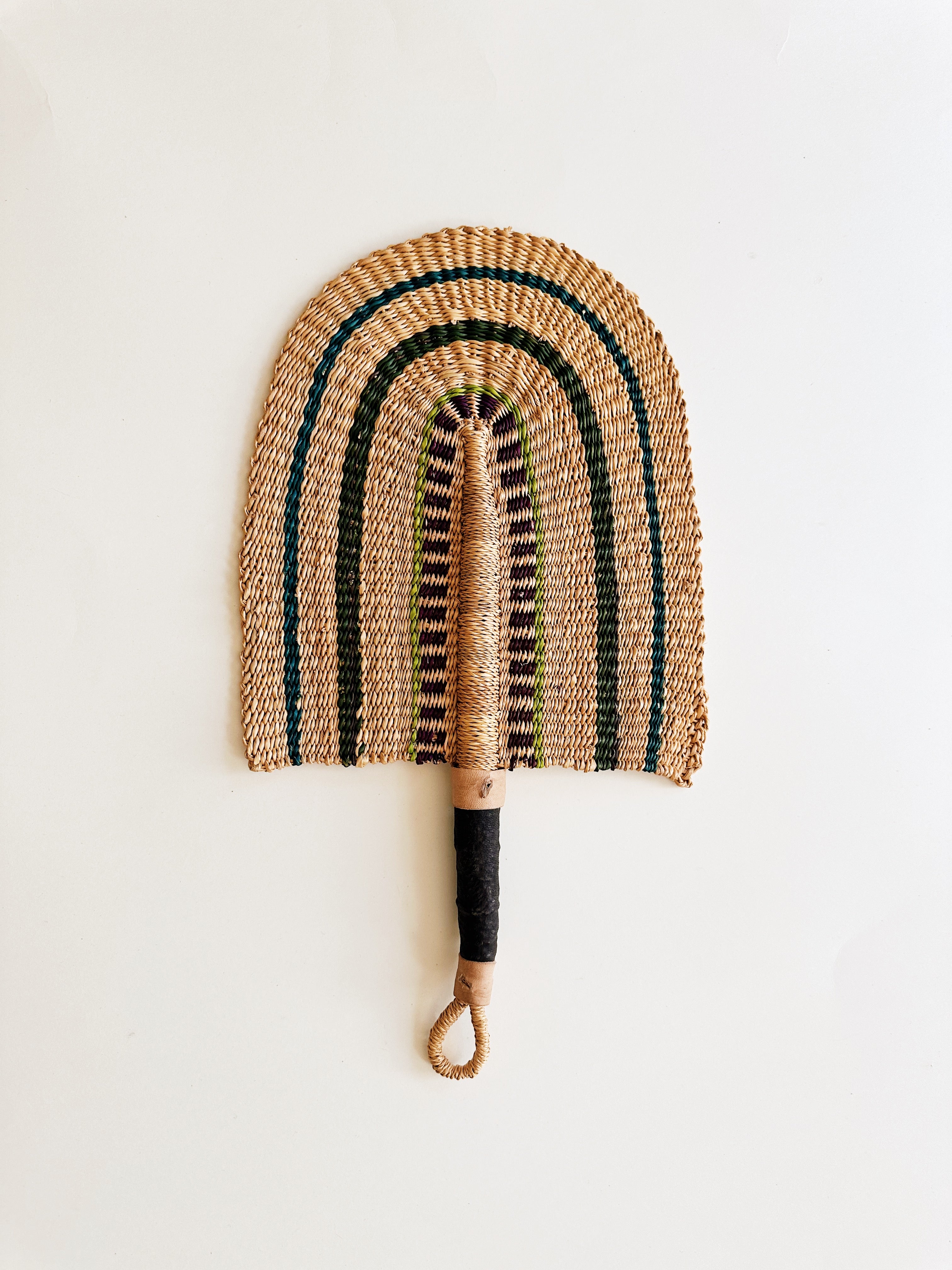 Savanna Wicker Hand Fan- Natural & Blue – Afrohemien.com