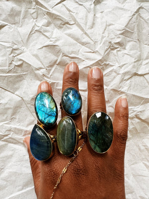 Labradorite Aura Ring