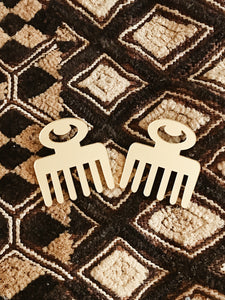 Duafe Comb Adinkra Earrings