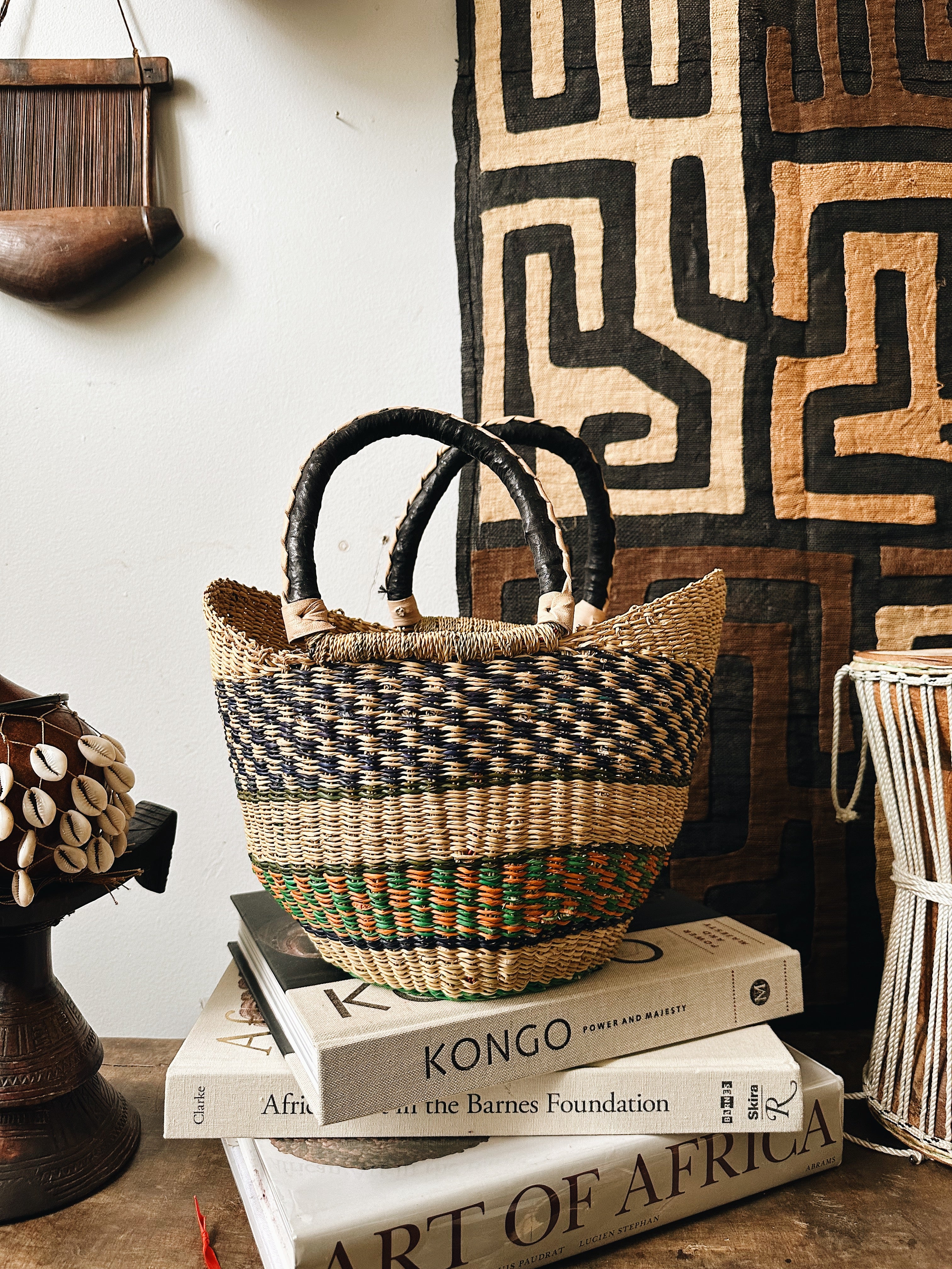 Small Woven African Tote Basket #2