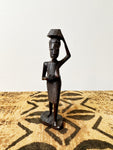 Small African Woman Carrying Basket Statue