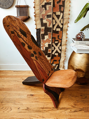 Carved African Chair-Giraffe