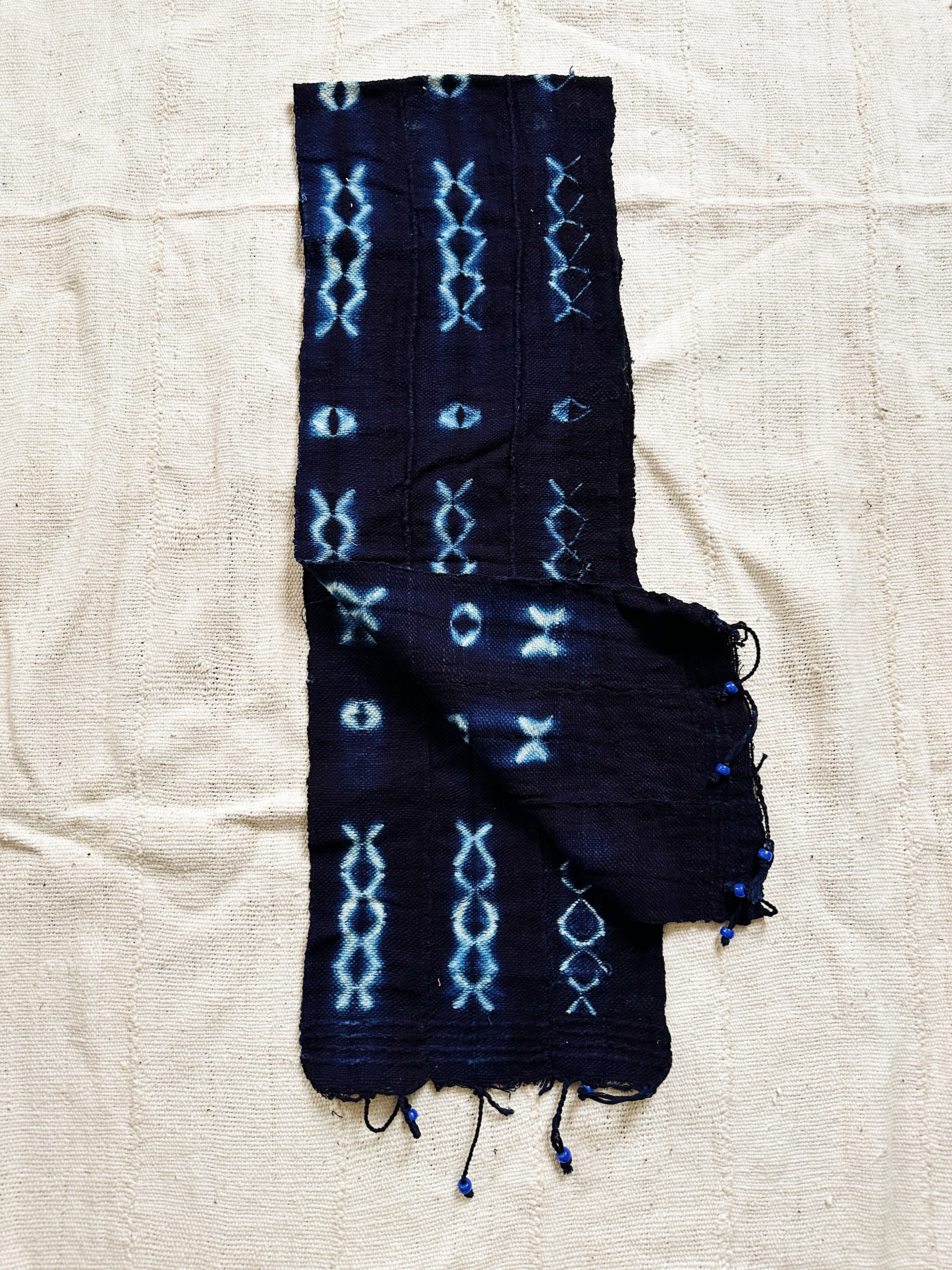 Skinny Indigo Mud Cloth Scarf