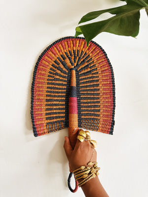 Savanna Wicker Hand Fan // Multicolor #4