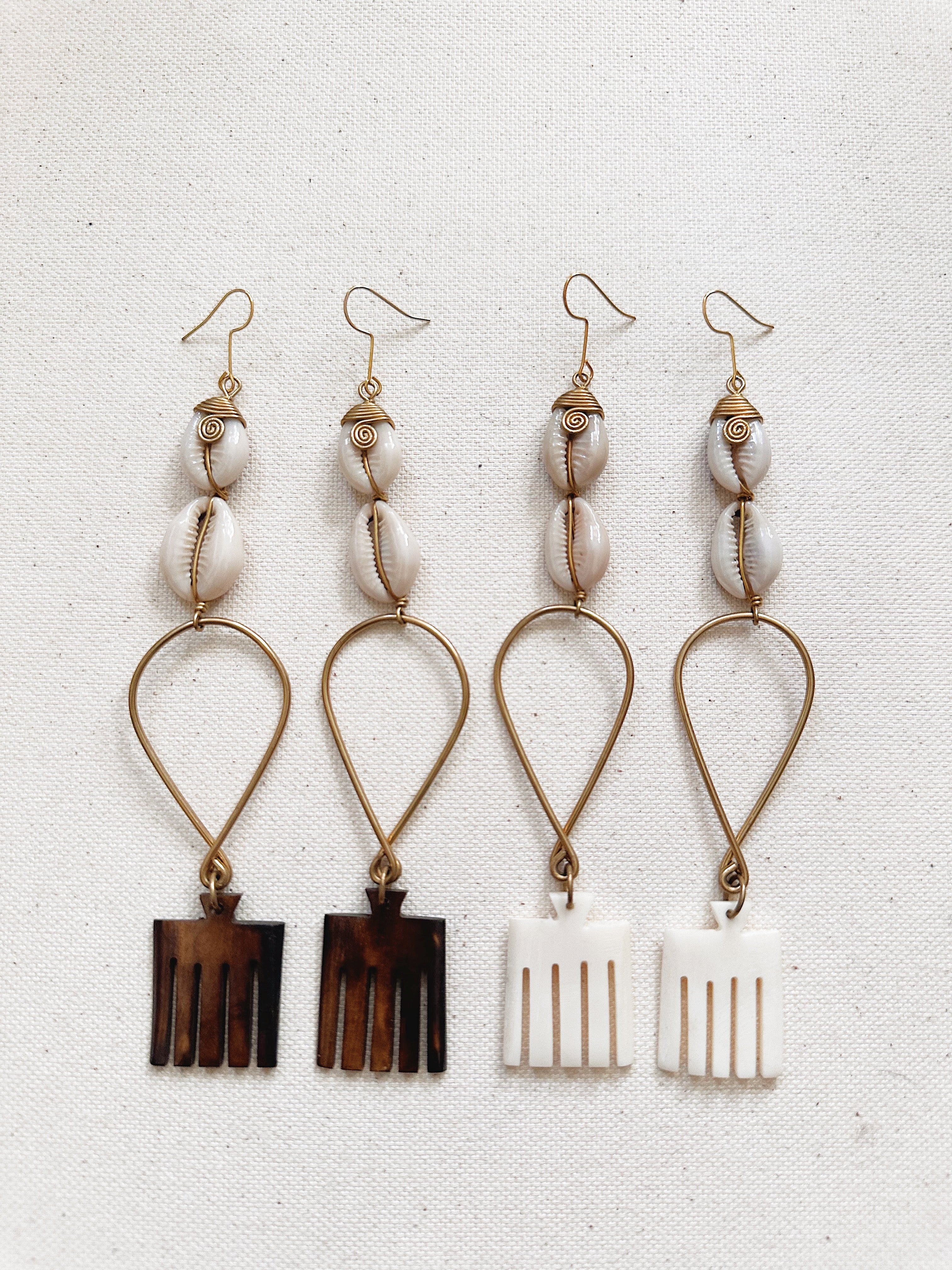 Duafe Comb Shoulder Dusters Earrings