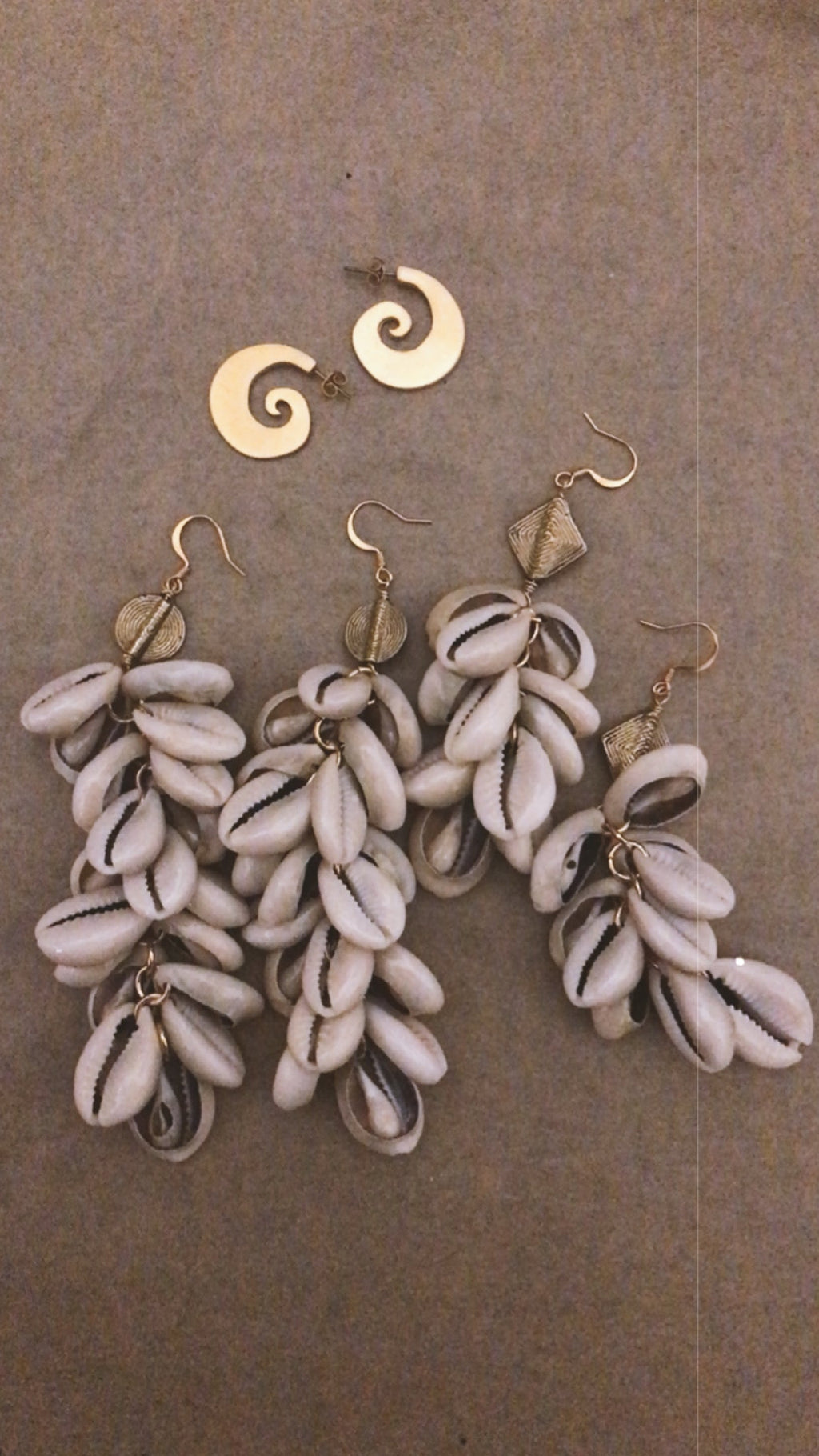Mote Cowrie Cluster Earrings