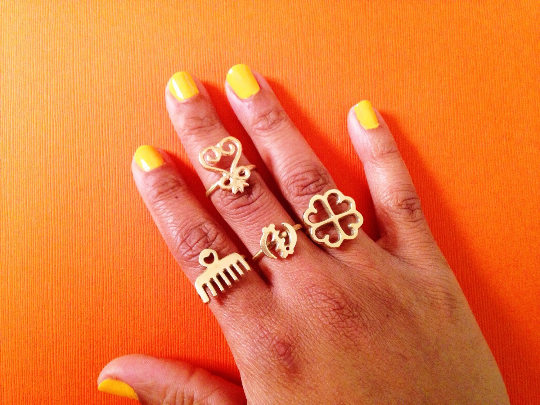 Adinkra African Symbol Rings