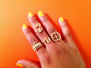 Adinkra African Symbol Rings
