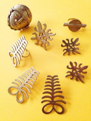 Siamese Crocodile Adinkra African Symbol Studs // Funtunfunefu Denkyemfunefu