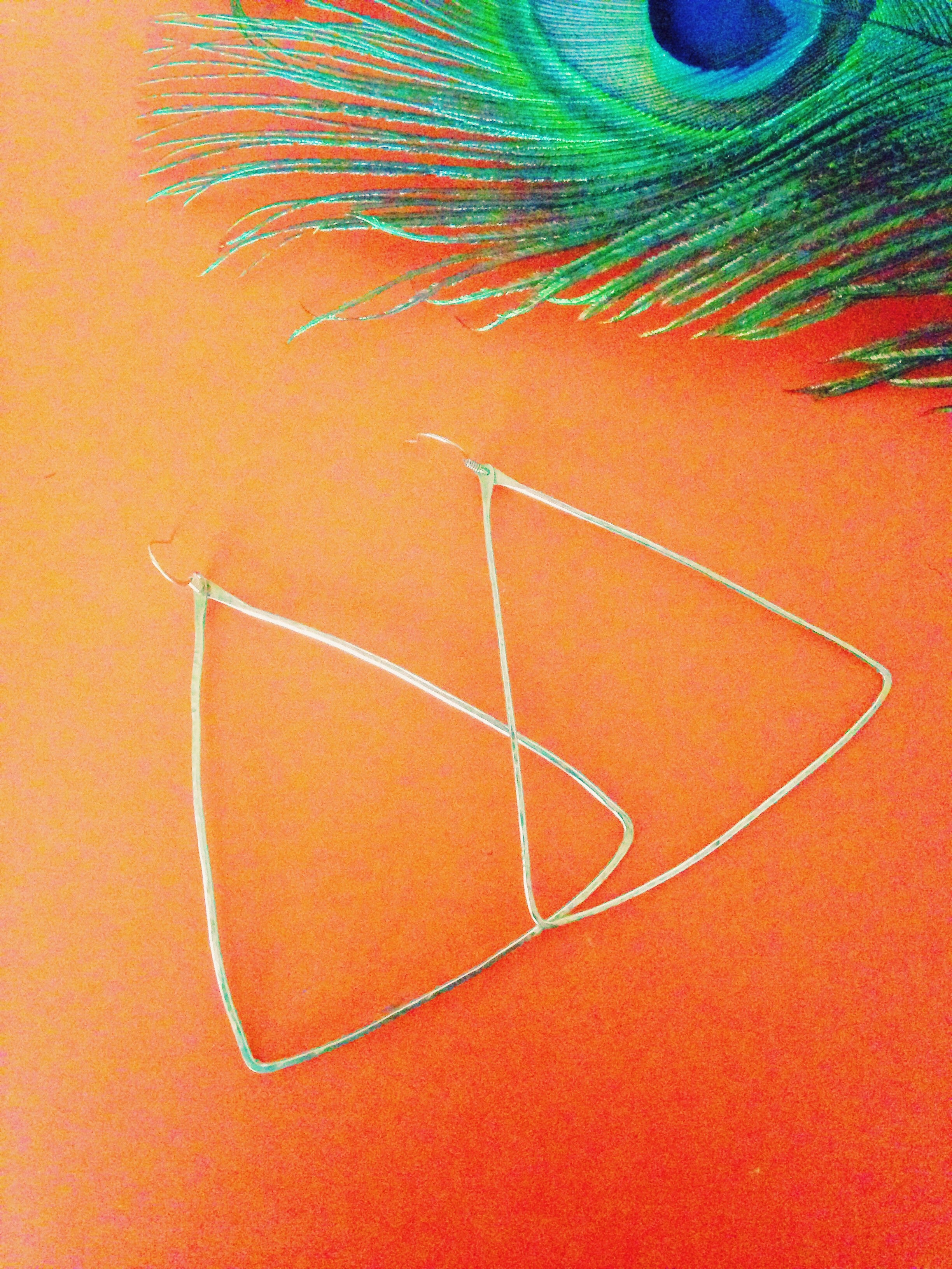Hammered Triangle Hoop Earrings