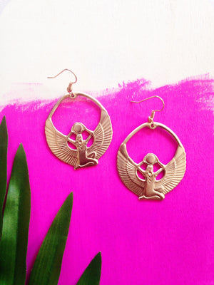 Goddess of Protection Hoop Earrings