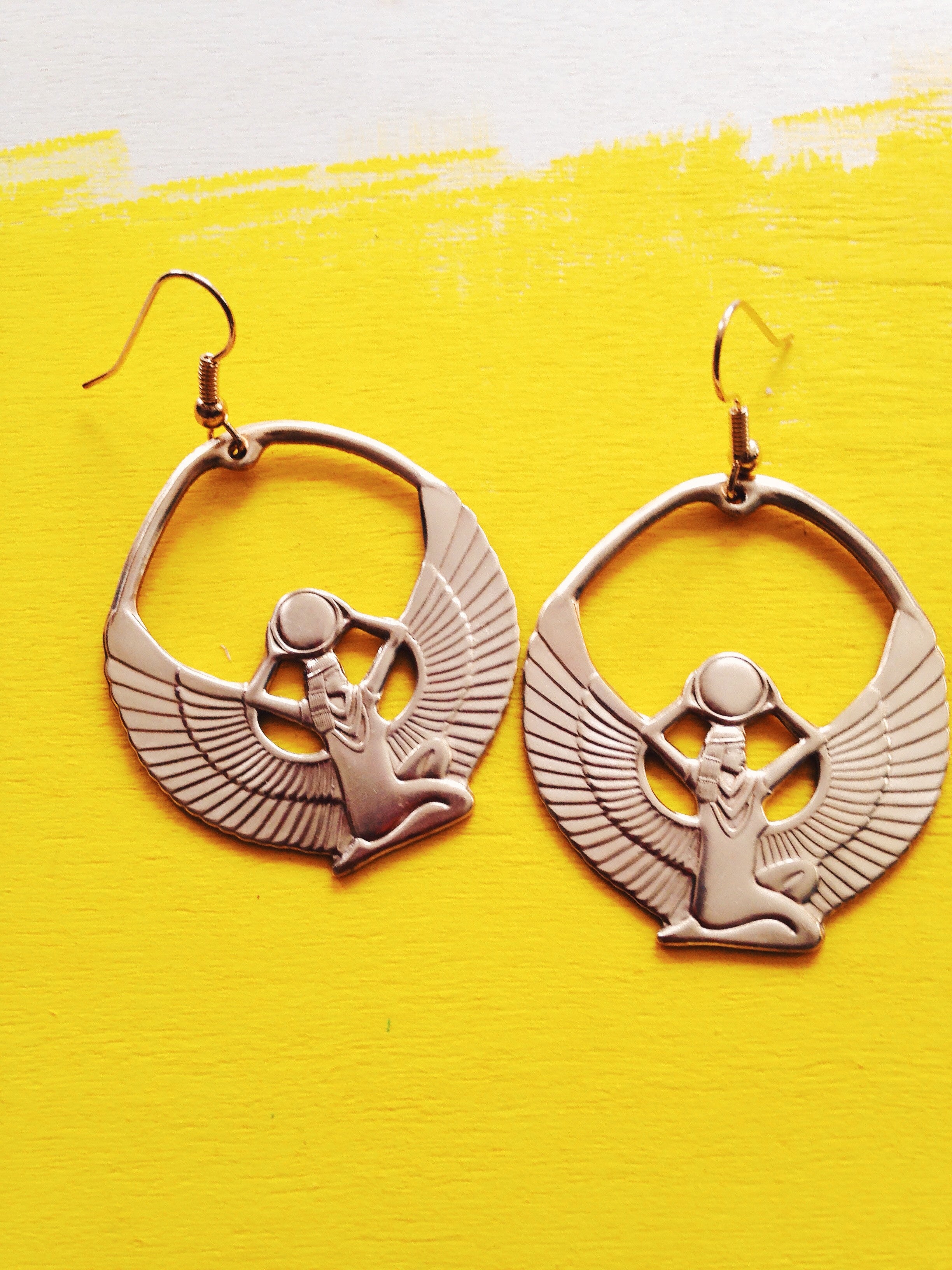 Goddess of Protection Hoop Earrings