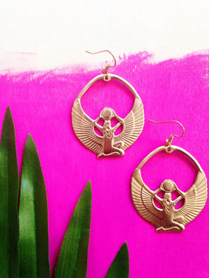 Goddess of Protection Hoop Earrings
