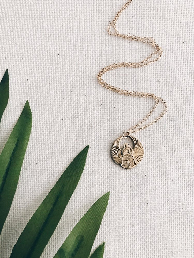 Tiny Scarab Necklace