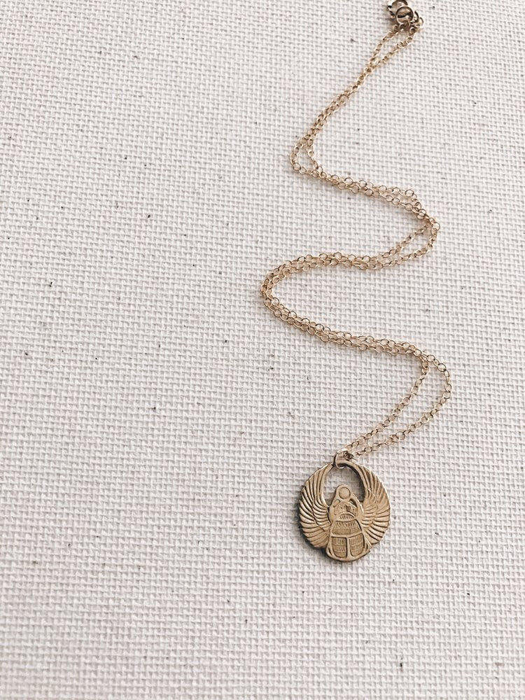 Tiny Scarab Necklace