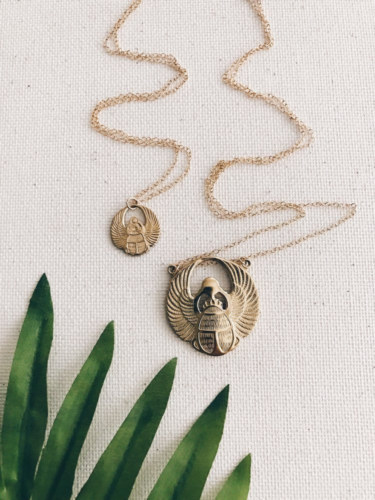 Tiny Scarab Necklace