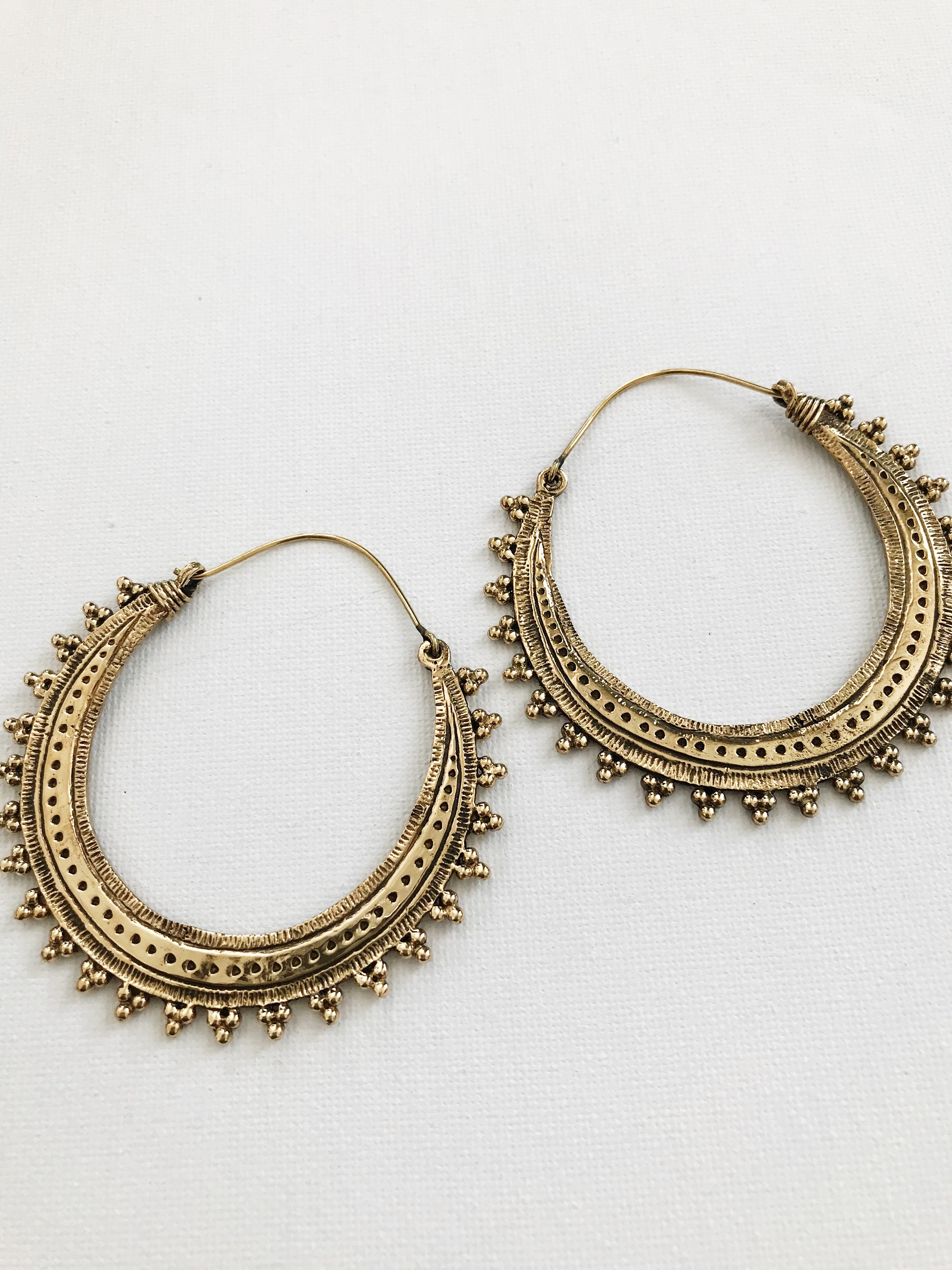 Tulum Hoops// Brass or Silver