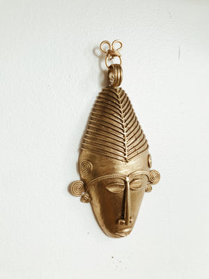 Brass African Fang Mask