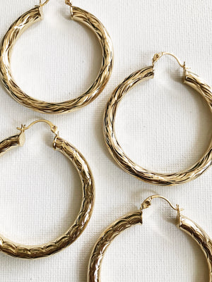 Classic Diamond Cut Hoops