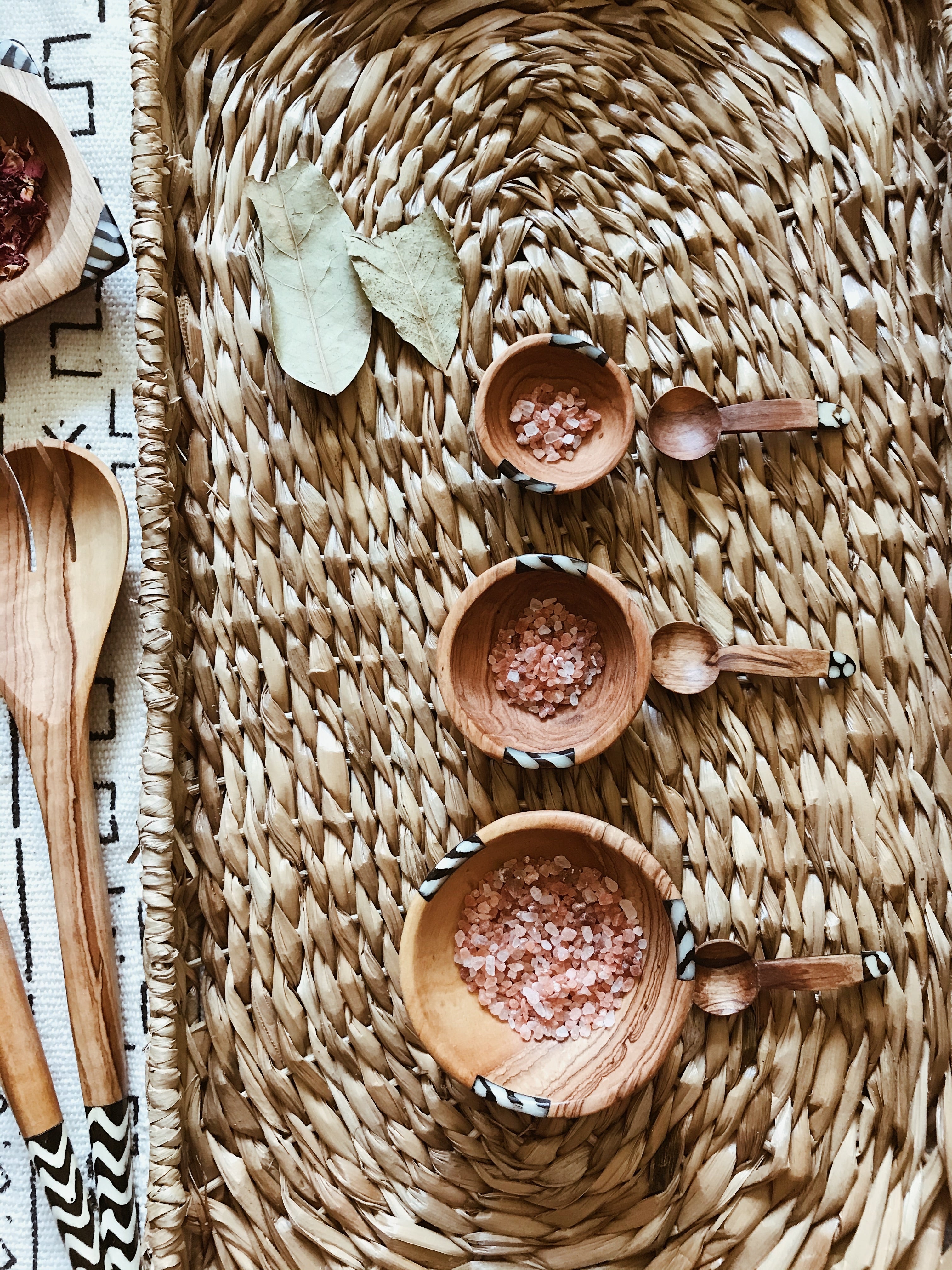 Batik Olive Wood Spice Spoons