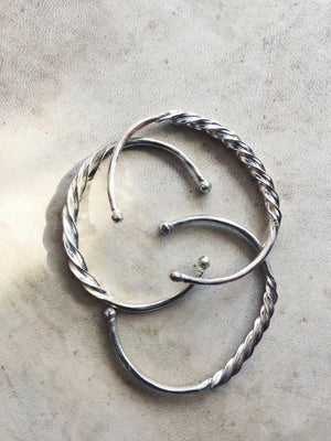 Silver Fulani Twisted Bangle