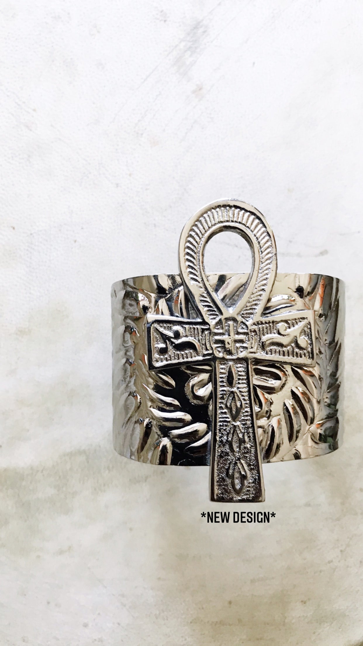 Silver Ankh Life Cuff