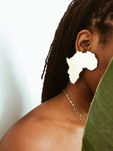 3” Mirror Gold Africa Earrings