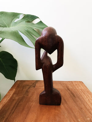 Retro African Thinker Statue