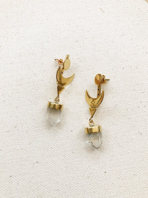 Sun Moon Rising Quartz Earrings