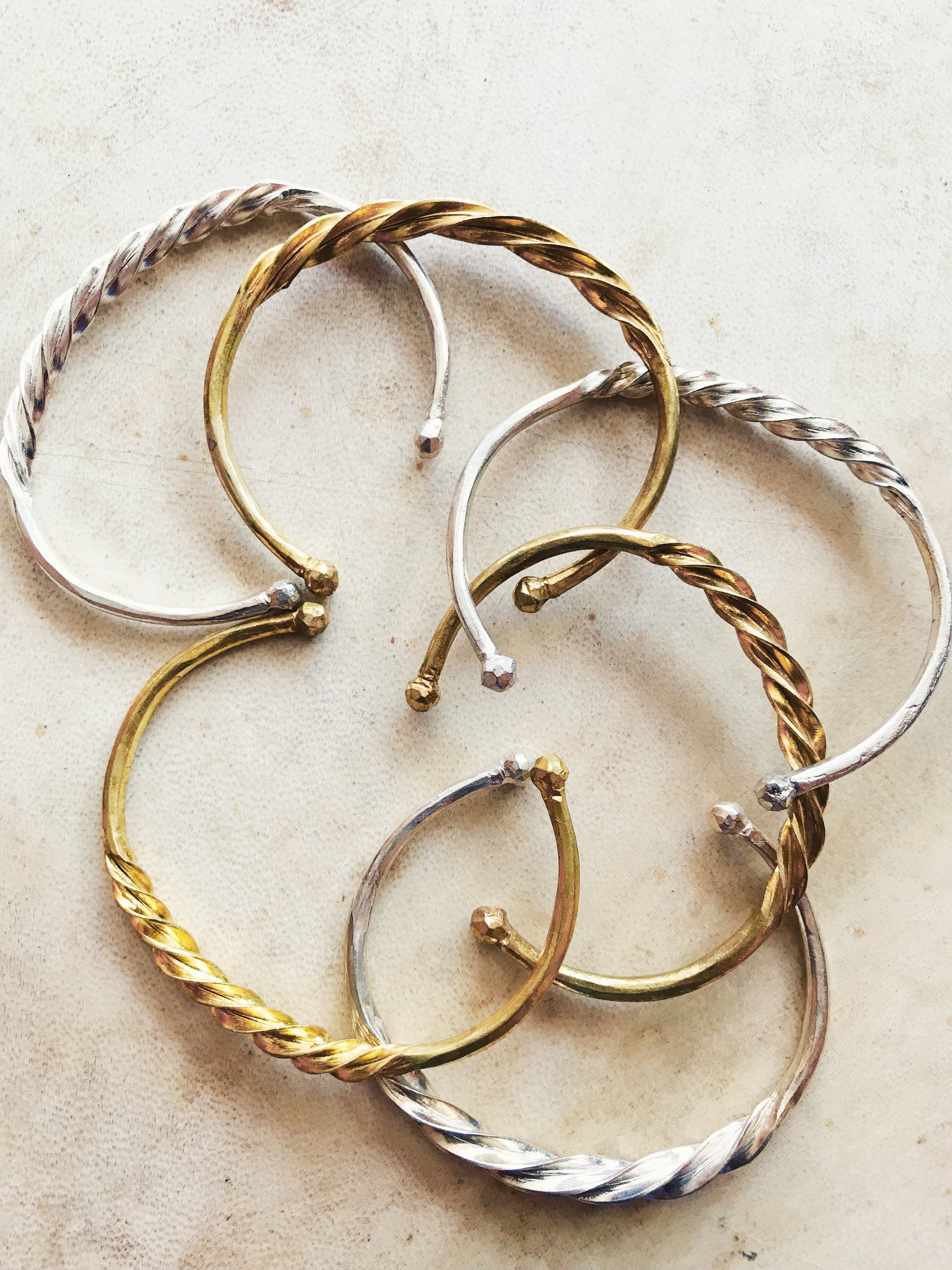 Silver Fulani Twisted Bangle
