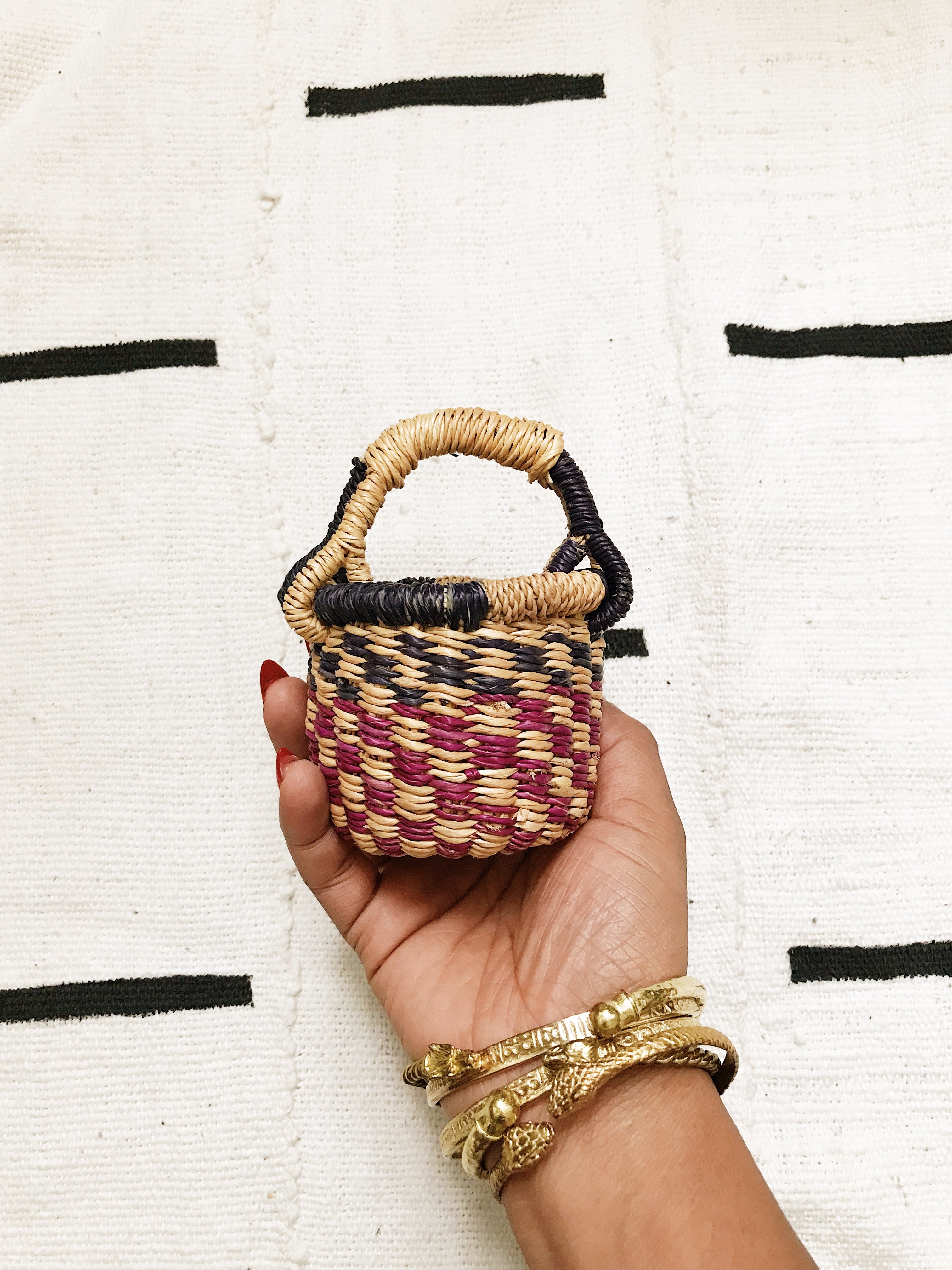 Tiny African Wicker Baskets #1 // Select Style