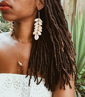 Bahama Mama Cascading Cowrie Earrings