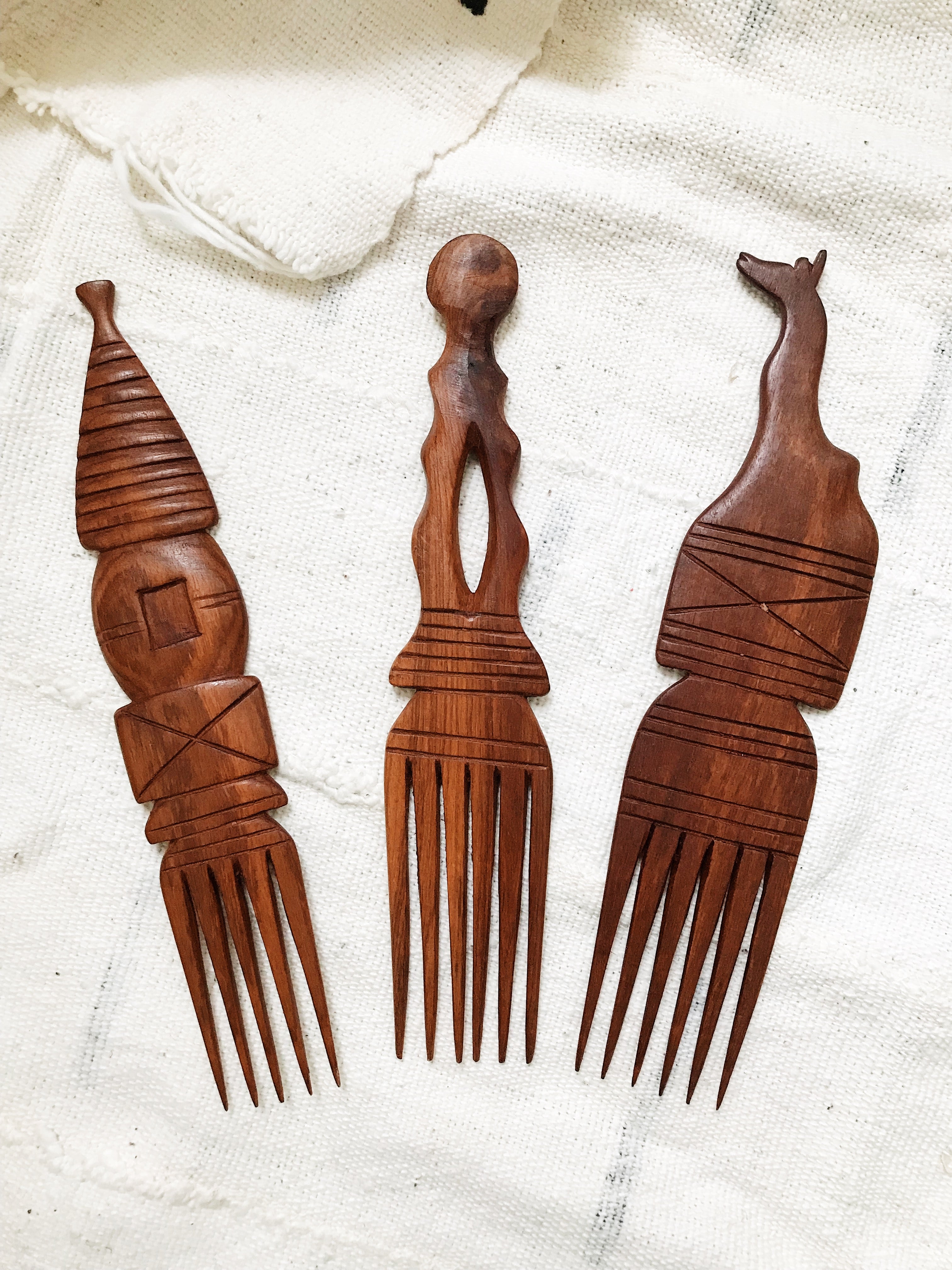 Duafe African Comb // Wood Afro Pick – Afrohemien.com