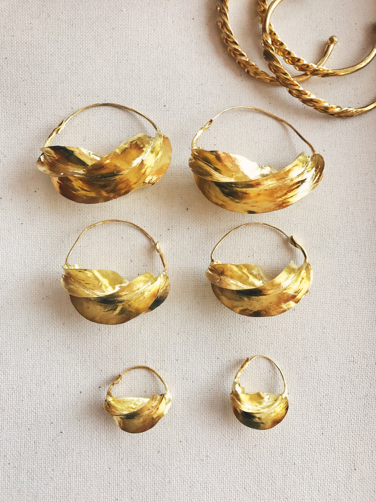 Fulani Hoop Earrings Brass