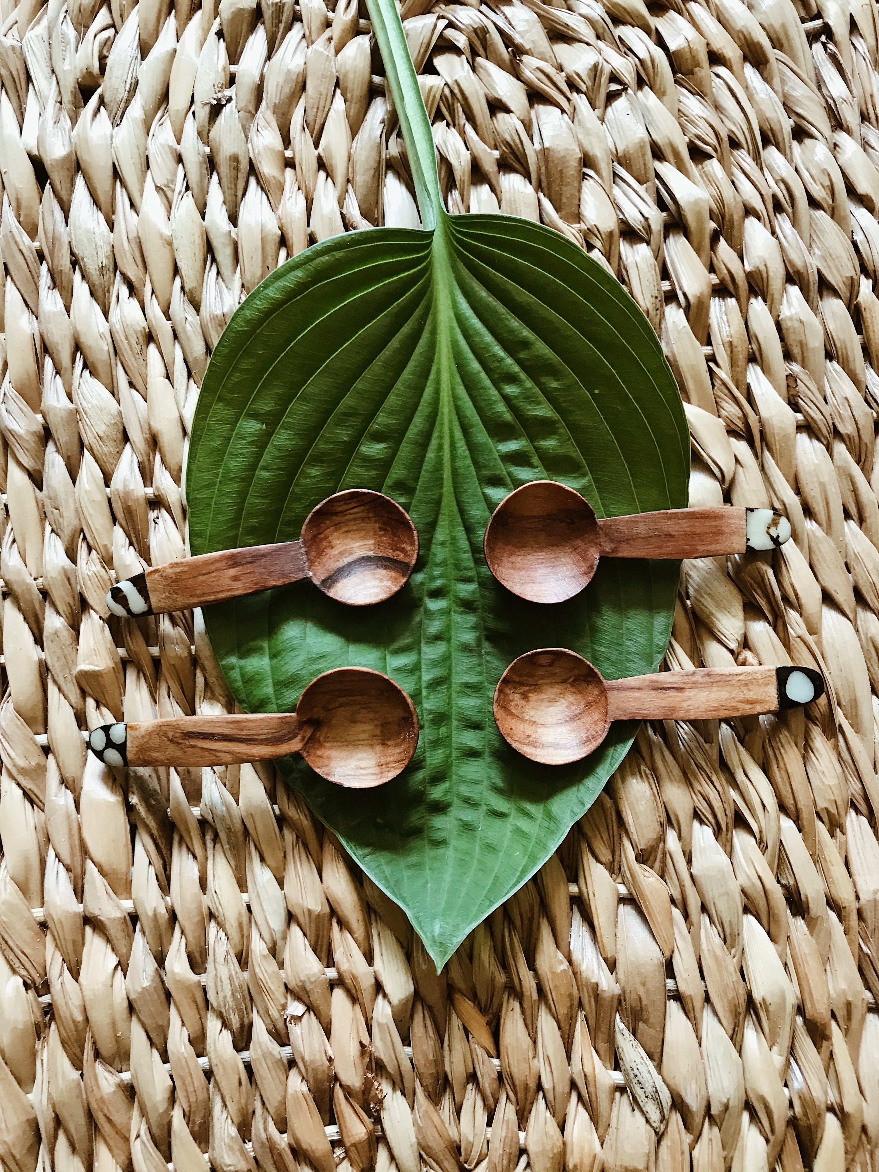 Batik Olive Wood Spice Spoons