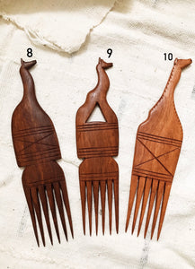 Duafe African Comb // Wood Afro Pick