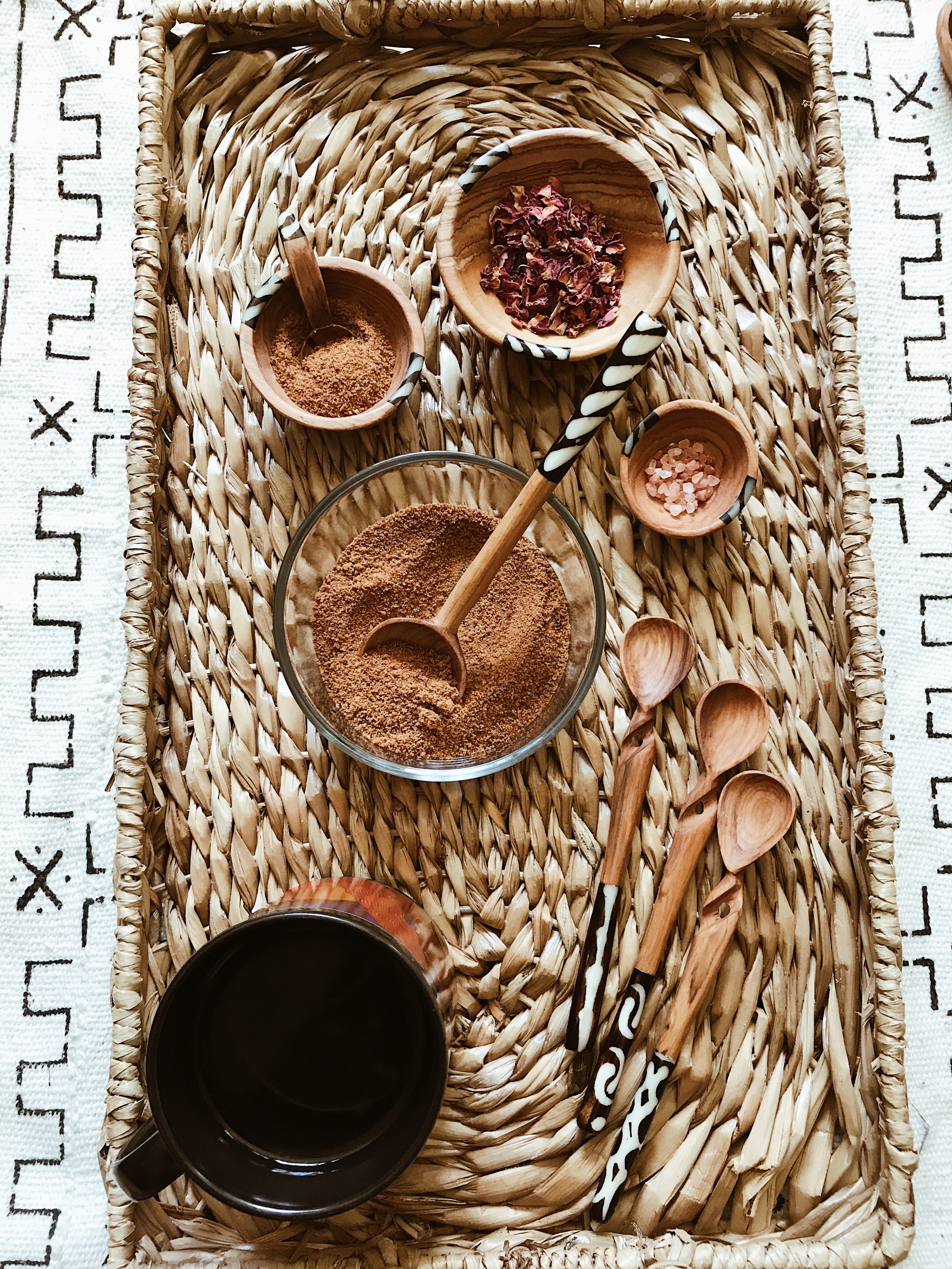 Batik Olive Wood Coffee Scoop