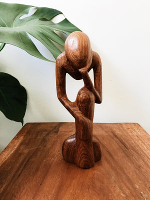 Retro African Thinker Statue